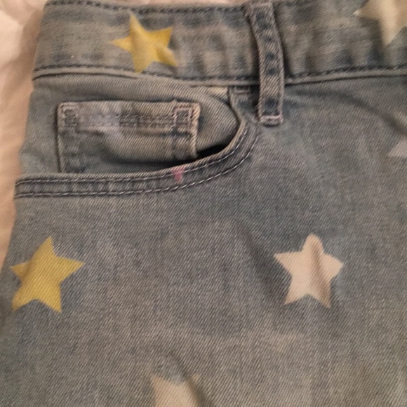 Blue Jean shorts with pastel stars on them - Picture 4 of 7